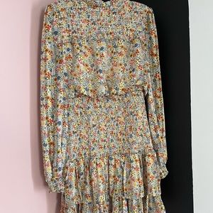 Aqua floral smocked dress